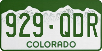 CO license plate 929QDR