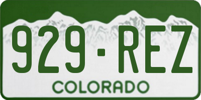 CO license plate 929REZ
