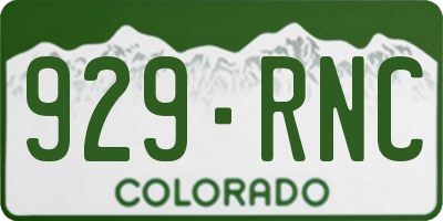 CO license plate 929RNC