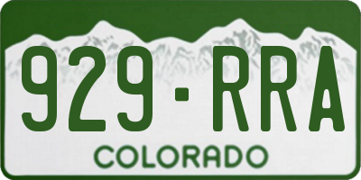 CO license plate 929RRA