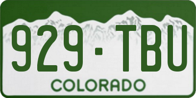 CO license plate 929TBU
