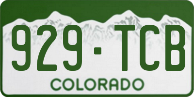 CO license plate 929TCB