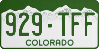 CO license plate 929TFF
