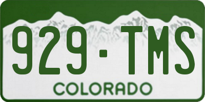 CO license plate 929TMS