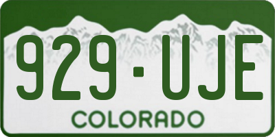 CO license plate 929UJE