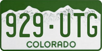 CO license plate 929UTG
