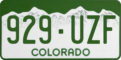 CO license plate 929UZF