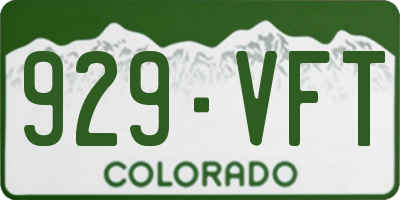 CO license plate 929VFT
