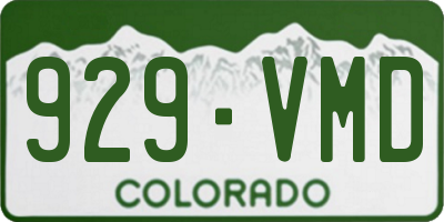 CO license plate 929VMD