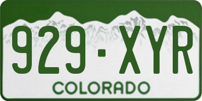CO license plate 929XYR