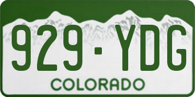 CO license plate 929YDG