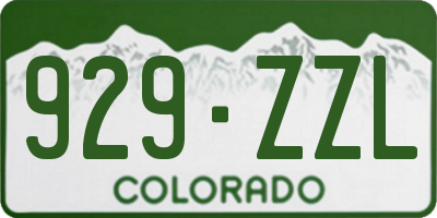 CO license plate 929ZZL