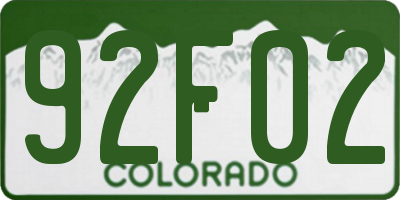 CO license plate 92F02