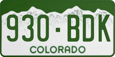 CO license plate 930BDK