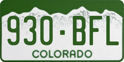 CO license plate 930BFL