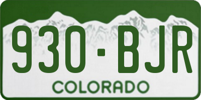 CO license plate 930BJR