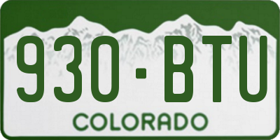 CO license plate 930BTU