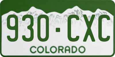 CO license plate 930CXC