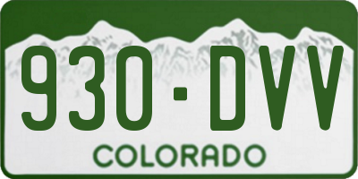 CO license plate 930DVV