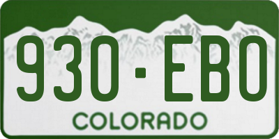 CO license plate 930EBO