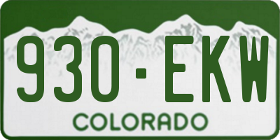 CO license plate 930EKW