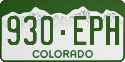CO license plate 930EPH