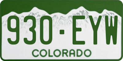 CO license plate 930EYW