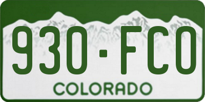 CO license plate 930FCO