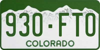 CO license plate 930FTO