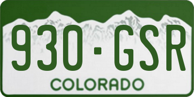 CO license plate 930GSR