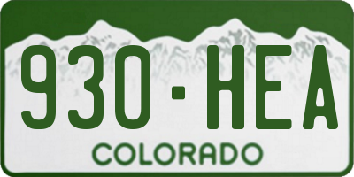 CO license plate 930HEA