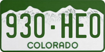 CO license plate 930HEO