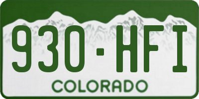 CO license plate 930HFI