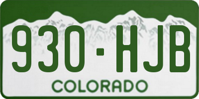 CO license plate 930HJB