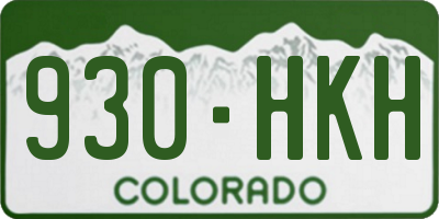 CO license plate 930HKH
