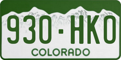 CO license plate 930HKO