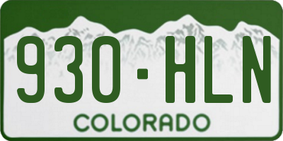 CO license plate 930HLN