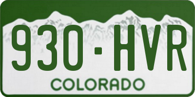 CO license plate 930HVR