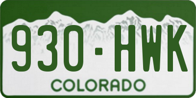 CO license plate 930HWK