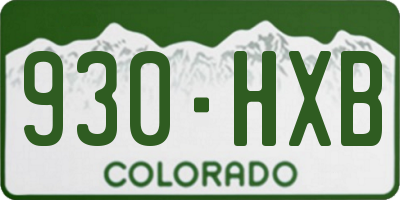 CO license plate 930HXB