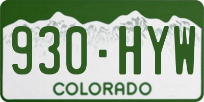 CO license plate 930HYW
