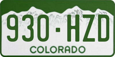 CO license plate 930HZD