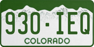 CO license plate 930IEQ