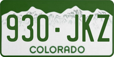 CO license plate 930JKZ