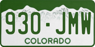 CO license plate 930JMW