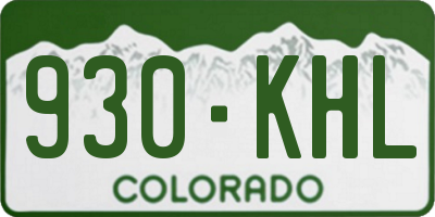 CO license plate 930KHL