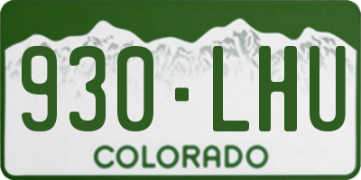 CO license plate 930LHU