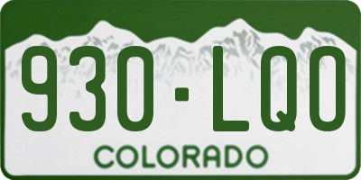 CO license plate 930LQO