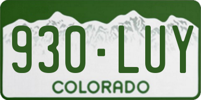 CO license plate 930LUY