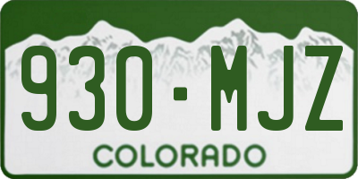 CO license plate 930MJZ